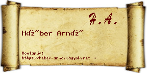 Héber Arnó névjegykártya